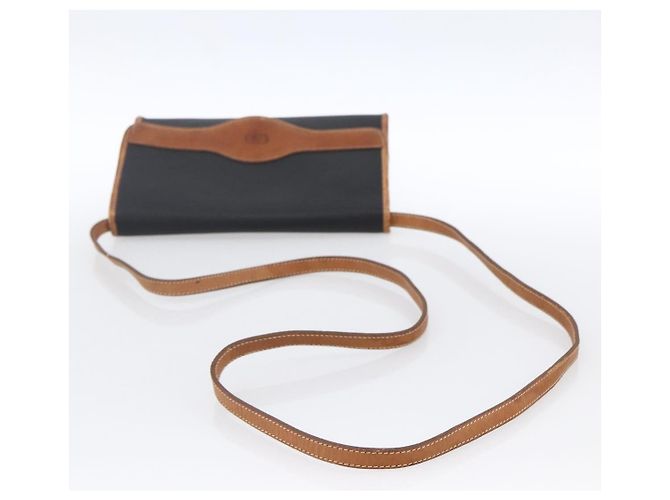 Borsa a Spalla Christian Dior Nylon Nero Oro Auth ka2697 D'oro - vista 7