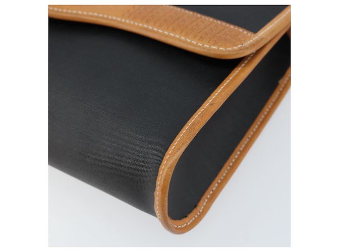 Borsa a Spalla Christian Dior Nylon Nero Oro Auth ka2831 D'oro - vista 10