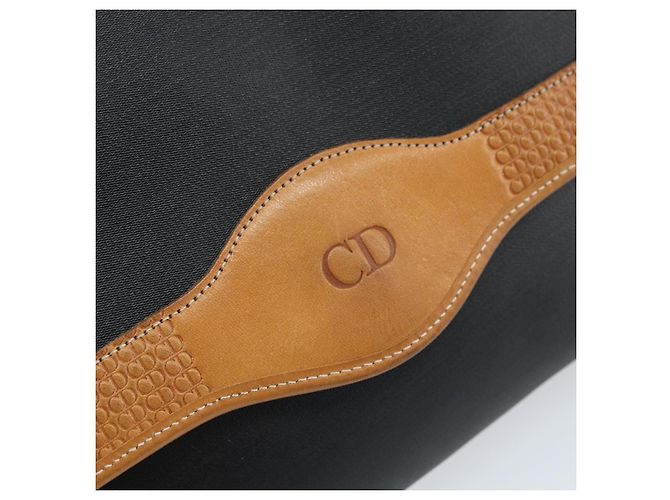 Borsa a Spalla Christian Dior Nylon Nero Oro Auth ka2831 D'oro - vista 14