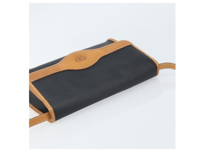 Borsa a Spalla Christian Dior Nylon Nero Oro Auth ka2831 D'oro - vista 6