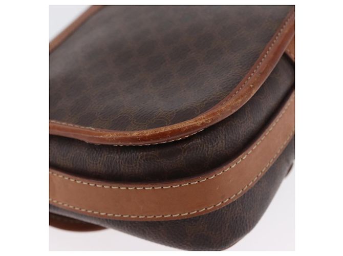 Céline Borsa a Spalla in Tela Macadam CELINE in Pelle PVC Marrone Oro Auth LNZ209 D'oro - vista 12