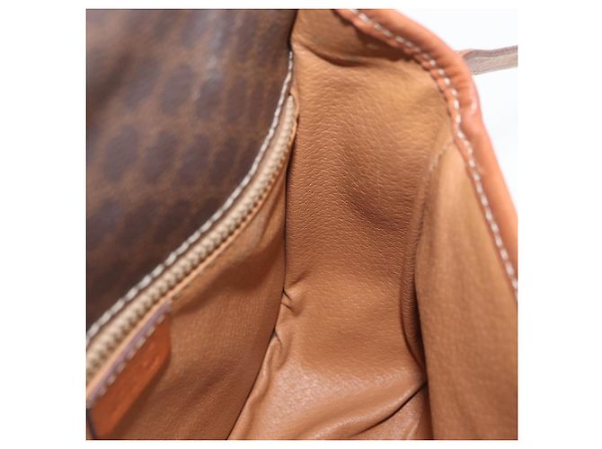 Céline Borsa a Spalla in Tela Macadam CELINE in Pelle PVC Marrone Oro Auth LNZ209 D'oro - vista 18