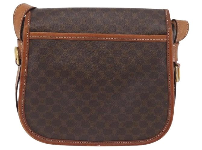 Céline Borsa a Spalla in Tela Macadam CELINE in Pelle PVC Marrone Oro Auth LNZ209 D'oro - vista 3