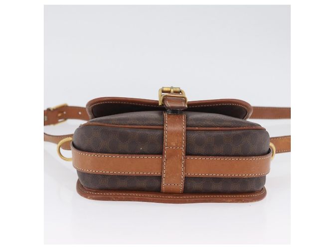 Céline Borsa a Spalla in Tela Macadam CELINE in Pelle PVC Marrone Oro Auth LNZ209 D'oro - vista 9