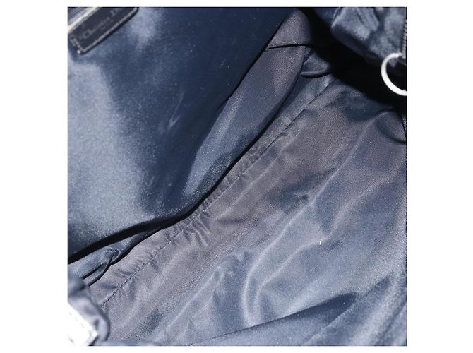 Borsa a Spalla in Tela Trotter Christian Dior Blu Navy Argento Auth ka2692 - vista 16
