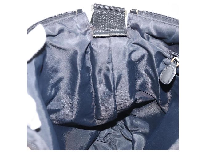 Borsa a Spalla in Tela Trotter Christian Dior Blu Navy Argento Auth ka2692 - vista 18