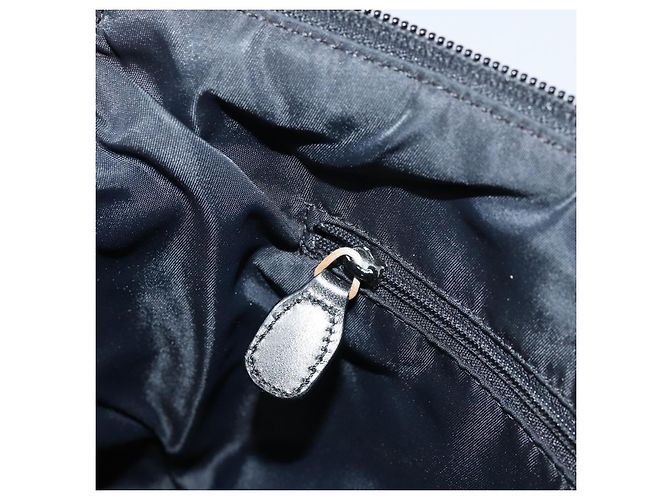 Borsa a Spalla in Tela Trotter Christian Dior Blu Navy Argento Auth ka2692 - vista 19