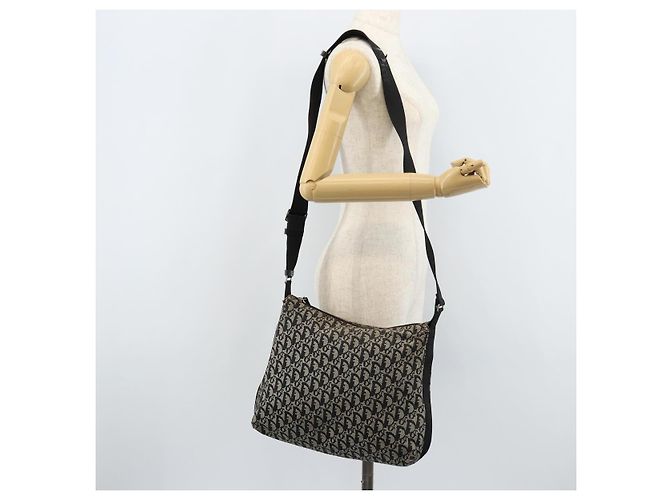 Borsa a Spalla in Tela Trotter Christian Dior Blu Navy Argento Auth ka2692 - vista 22