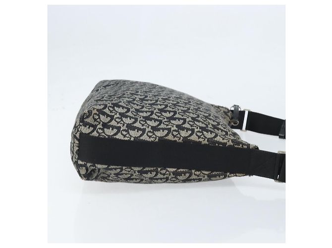 Borsa a Spalla in Tela Trotter Christian Dior Blu Navy Argento Auth ka2692 - vista 4