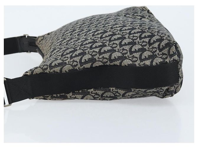 Borsa a Spalla in Tela Trotter Christian Dior Blu Navy Argento Auth ka2692 - vista 5