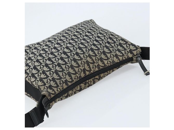 Borsa a Spalla in Tela Trotter Christian Dior Blu Navy Argento Auth ka2692 - vista 6