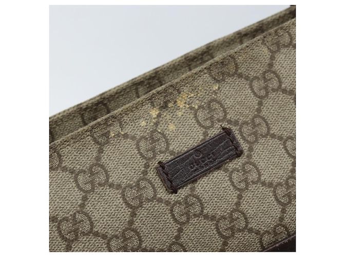 Borsa a Spalla GG Supreme in PVC Beige e Argento di GUCCI 141626 Auth 172783 - vista 14