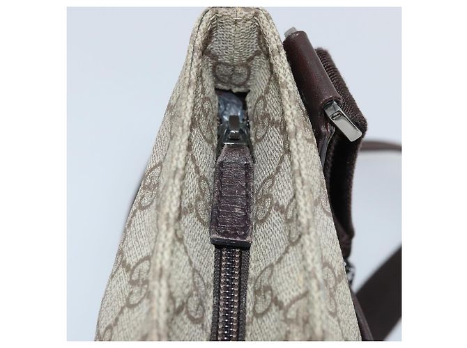 Borsa a Spalla GG Supreme in PVC Beige e Argento di GUCCI 141626 Auth 172783 - vista 15