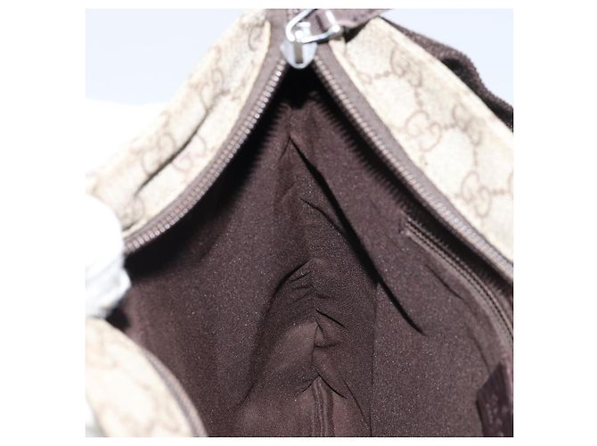 Borsa a Spalla GG Supreme in PVC Beige e Argento di GUCCI 141626 Auth 172783 - vista 19
