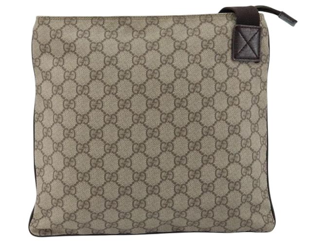 Borsa a Spalla GG Supreme in PVC Beige e Argento di GUCCI 141626 Auth 172783 - vista 3
