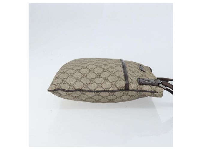 Borsa a Spalla GG Supreme in PVC Beige e Argento di GUCCI 141626 Auth 172783 - vista 4