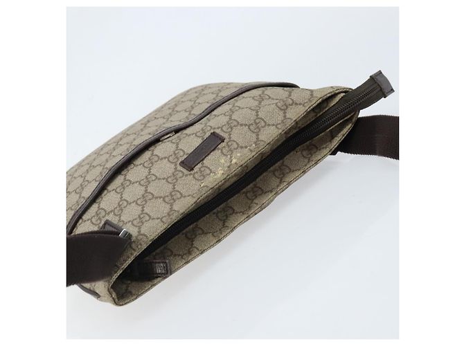 Borsa a Spalla GG Supreme in PVC Beige e Argento di GUCCI 141626 Auth 172783 - vista 6