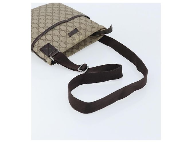 Borsa a Spalla GG Supreme in PVC Beige e Argento di GUCCI 141626 Auth 172783 - vista 7