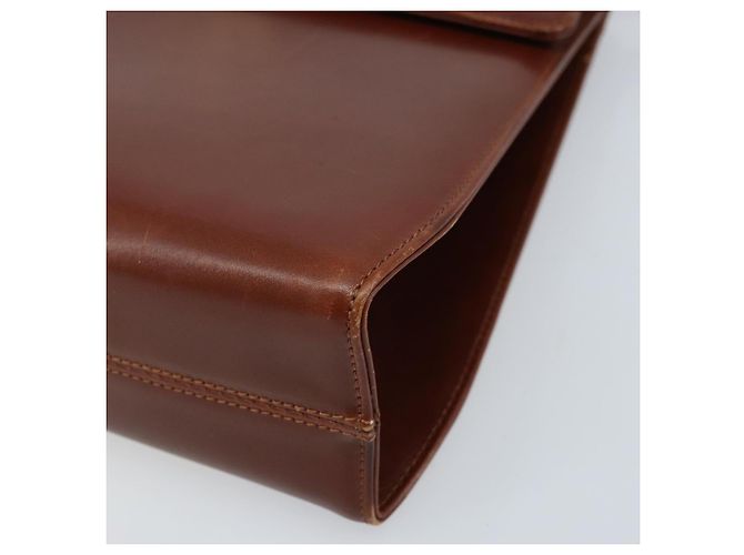 Borsa a Spalla Gancini in Pelle Marrone Oro Auth 172650 di Salvatore Ferragamo D'oro - vista 10