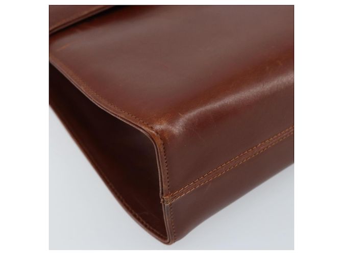 Borsa a Spalla Gancini in Pelle Marrone Oro Auth 172650 di Salvatore Ferragamo D'oro - vista 11