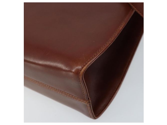 Borsa a Spalla Gancini in Pelle Marrone Oro Auth 172650 di Salvatore Ferragamo D'oro - vista 12