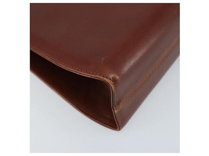 Borsa a Spalla Gancini in Pelle Marrone Oro Auth 172650 di Salvatore Ferragamo D'oro - vista 13