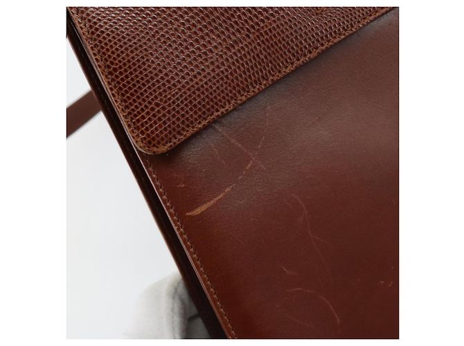 Borsa a Spalla Gancini in Pelle Marrone Oro Auth 172650 di Salvatore Ferragamo D'oro - vista 14