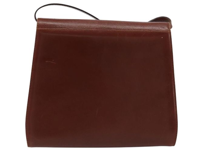 Borsa a Spalla Gancini in Pelle Marrone Oro Auth 172650 di Salvatore Ferragamo D'oro - vista 3