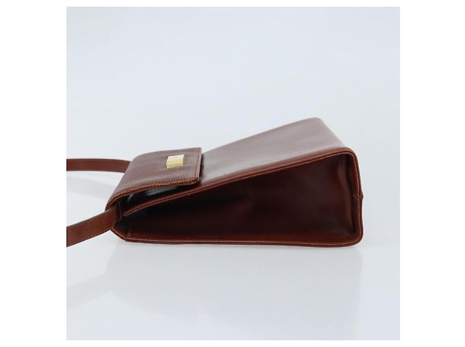 Borsa a Spalla Gancini in Pelle Marrone Oro Auth 172650 di Salvatore Ferragamo D'oro - vista 5