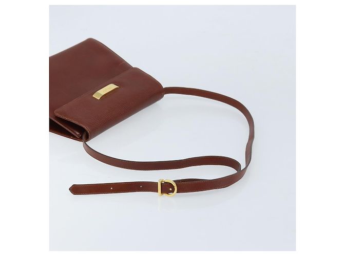 Borsa a Spalla Gancini in Pelle Marrone Oro Auth 172650 di Salvatore Ferragamo D'oro - vista 7
