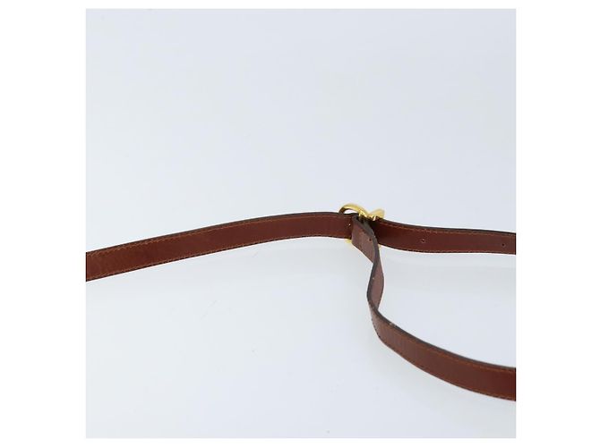 Borsa a Spalla Gancini in Pelle Marrone Oro Auth 172650 di Salvatore Ferragamo D'oro - vista 8