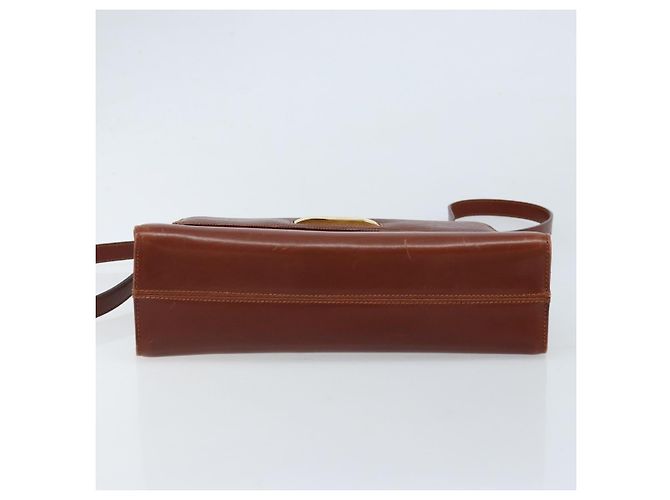 Borsa a Spalla Gancini in Pelle Marrone Oro Auth 172650 di Salvatore Ferragamo D'oro - vista 9