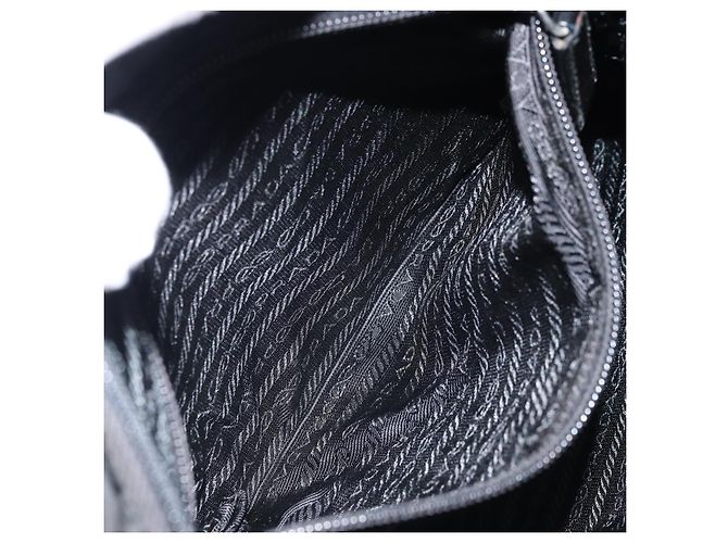 Borsa a Spalla PRADA Nylon Nero Argento Autentica 173604 - vista 21