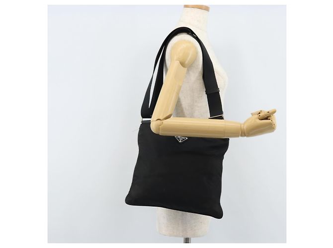 Borsa a Spalla PRADA Nylon Nero Argento Autentica 173604 - vista 23