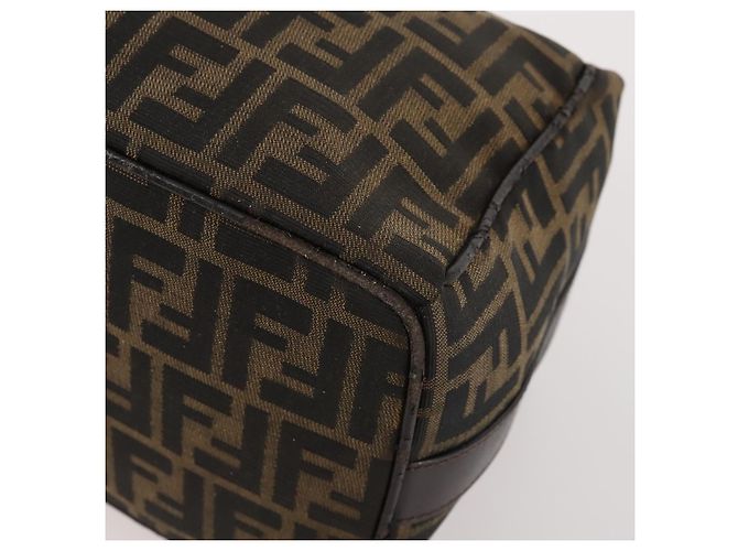 FENDI Zucca Canvas Handtasche braun schwarz silber authentisch bs33118 - Ansicht 10