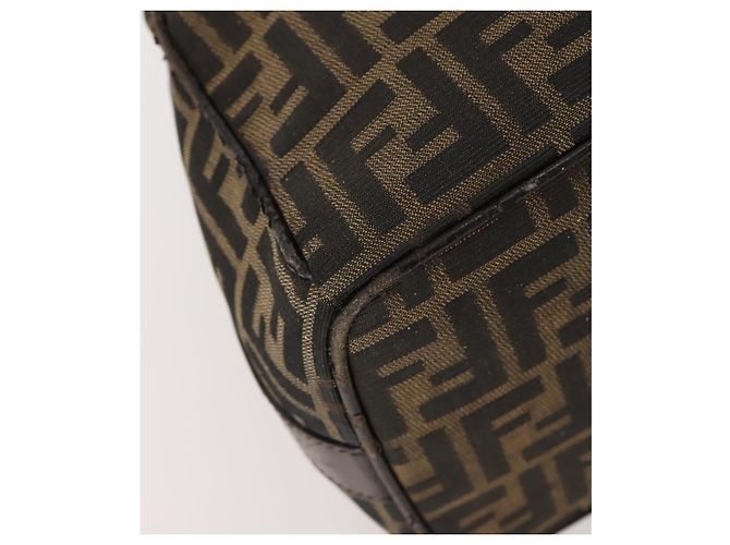 FENDI Zucca Canvas Handtasche braun schwarz silber authentisch bs33118 - Ansicht 11