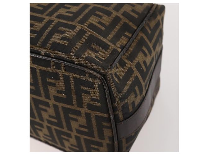 FENDI Zucca Canvas Handtasche braun schwarz silber authentisch bs33118 - Ansicht 12