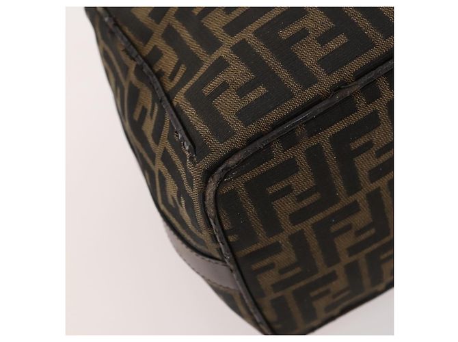 FENDI Zucca Canvas Handtasche braun schwarz silber authentisch bs33118 - Ansicht 13