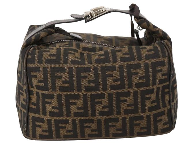 FENDI Zucca Canvas Handtasche braun schwarz silber authentisch bs33118 - Ansicht 3