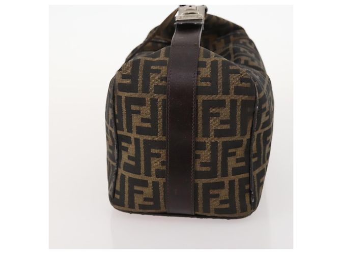 FENDI Zucca Canvas Handtasche braun schwarz silber authentisch bs33118 - Ansicht 4