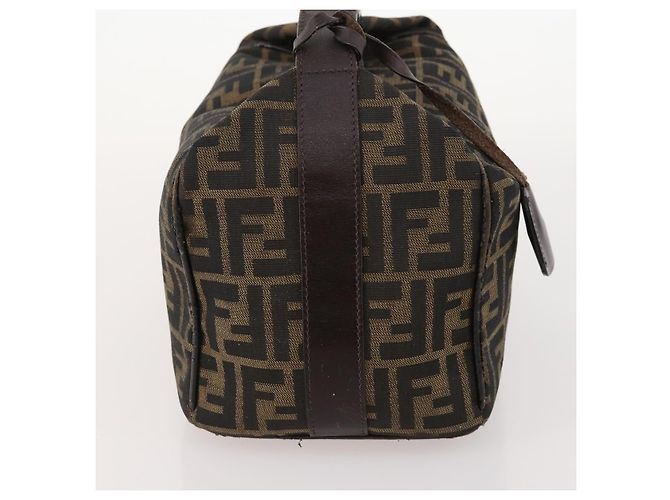 FENDI Zucca Canvas Handtasche braun schwarz silber authentisch bs33118 - Ansicht 5