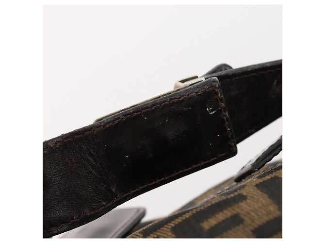 FENDI Zucca Canvas Handtasche braun schwarz silber authentisch bs33118 - Ansicht 8
