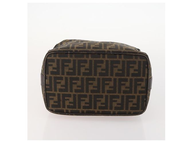 FENDI Zucca Canvas Handtasche braun schwarz silber authentisch bs33118 - Ansicht 9