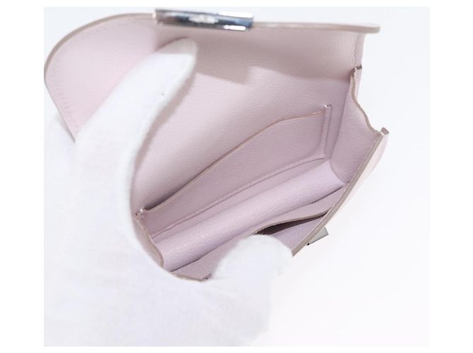 Hermès HERMES Portafoglio Constance Slim Pelle Rosa Argento Auth 172366SM - vista 16