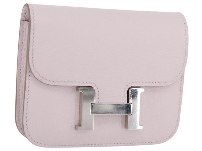 Hermès HERMES Portafoglio Constance Slim Pelle Rosa Argento Auth 172366SM - vista 2