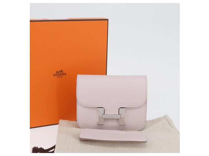 Hermès HERMES Portafoglio Constance Slim Pelle Rosa Argento Auth 172366SM - vista 31