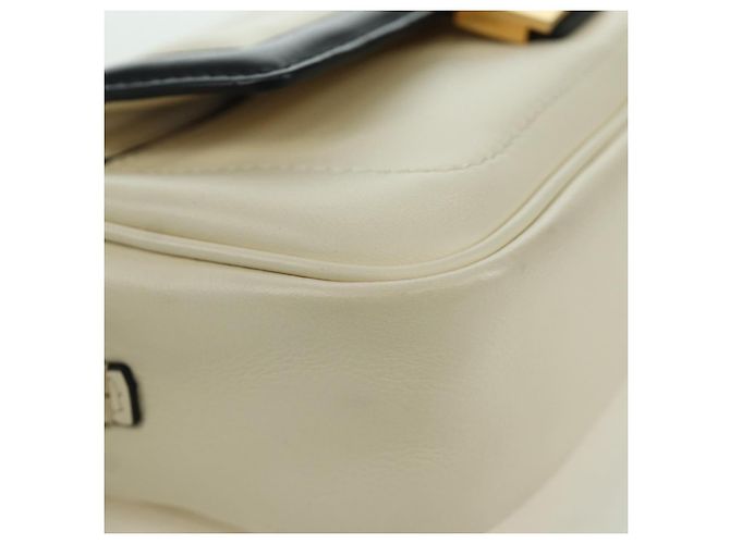 FENDI Easy Baguette Catena Borsa a Spalla Pelle Avorio Oro Auth 173156M D'oro Crudo - vista 12