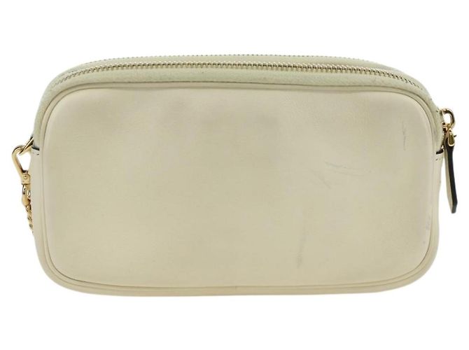 FENDI Easy Baguette Catena Borsa a Spalla Pelle Avorio Oro Auth 173156M D'oro Crudo - vista 3