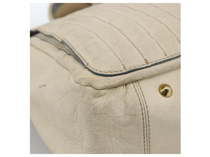 Chloé Borsa Tote in Pelle Avorio Oro Auth 173609 D'oro Crudo - vista 11
