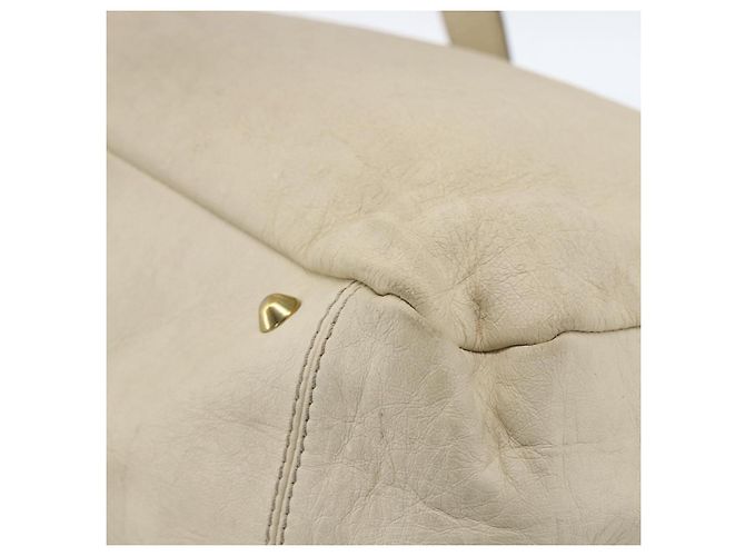 Chloé Borsa Tote in Pelle Avorio Oro Auth 173609 D'oro Crudo - vista 12